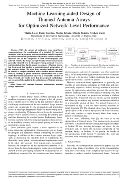 Machine Learning-aided Design of Thinned Antenna Arrays for Optimized
  Network Level Performance