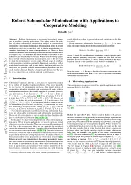 Robust Submodular Minimization with Applications to Cooperative Modeling