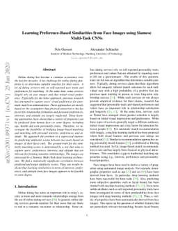Learning Preference-Based Similarities from Face Images using Siamese
  Multi-Task CNNs