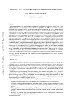 Secondary Use of Electronic Health Record: Opportunities and Challenges