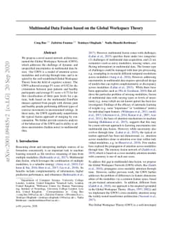 Multimodal Data Fusion based on the Global Workspace Theory