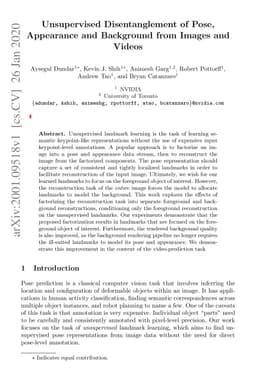 Unsupervised Disentanglement of Pose, Appearance and Background from
  Images and Videos