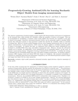 Progressively-Growing AmbientGANs For Learning Stochastic Object Models
  From Imaging Measurements