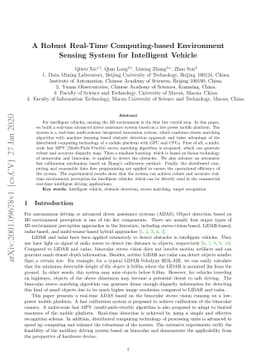 A Robust Real-Time Computing-based Environment Sensing System for
  Intelligent Vehicle