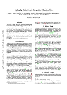 Scaling Up Online Speech Recognition Using ConvNets