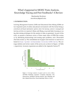 What's happened in MOOC Posts Analysis, Knowledge Tracing and Peer
  Feedbacks? A Review