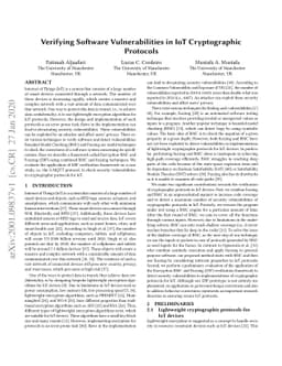 Verifying Software Vulnerabilities in IoT Cryptographic Protocols