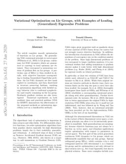 Variational Optimization on Lie Groups, with Examples of Leading
  (Generalized) Eigenvalue Problems