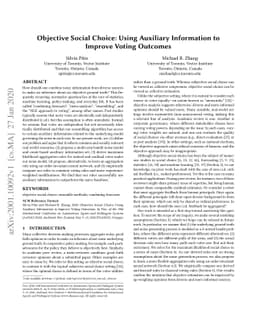 Objective Social Choice: Using Auxiliary Information to Improve Voting
  Outcomes