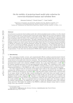 On the stability of projection-based model order reduction for
  convection-dominated laminar and turbulent flows