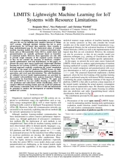 LIMITS: Lightweight Machine Learning for IoT Systems with Resource
  Limitations