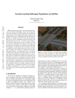 Towards Learning Multi-agent Negotiations via Self-Play