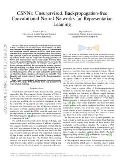 CSNNs: Unsupervised, Backpropagation-free Convolutional Neural Networks
  for Representation Learning