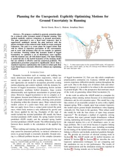 Planning for the Unexpected: Explicitly Optimizing Motions for Ground
  Uncertainty in Running