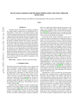 Multi-task Learning for Speaker Verification and Voice Trigger Detection