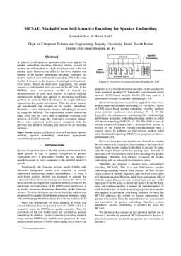 MCSAE: Masked Cross Self-Attentive Encoding for Speaker Embedding