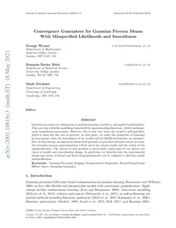 Convergence Guarantees for Gaussian Process Means With Misspecified
  Likelihoods and Smoothness