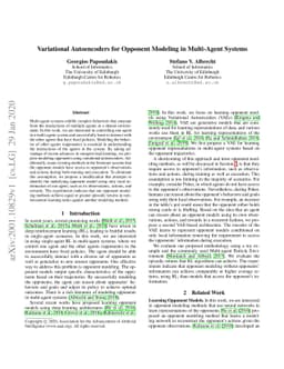 Variational Autoencoders for Opponent Modeling in Multi-Agent Systems