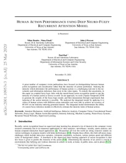 Human Action Performance using Deep Neuro-Fuzzy Recurrent Attention
  Model