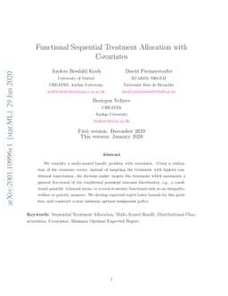 Functional Sequential Treatment Allocation with Covariates