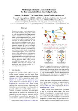 Modeling Global and Local Node Contexts for Text Generation from
  Knowledge Graphs