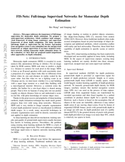 FIS-Nets: Full-image Supervised Networks for Monocular Depth Estimation