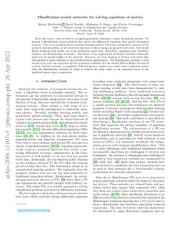Hamiltonian neural networks for solving equations of motion