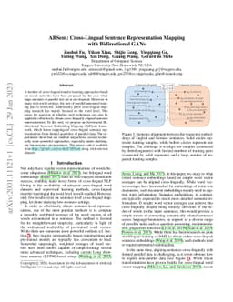 ABSent: Cross-Lingual Sentence Representation Mapping with Bidirectional
  GANs