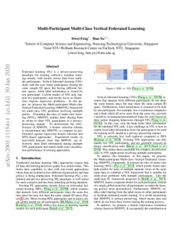 Multi-Participant Multi-Class Vertical Federated Learning