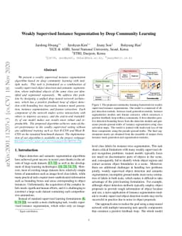Weakly Supervised Instance Segmentation by Deep Community Learning