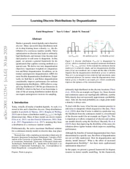 Learning Discrete Distributions by Dequantization