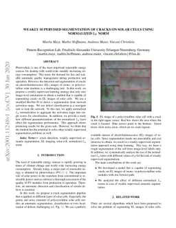 Weakly Supervised Segmentation of Cracks on Solar Cells using Normalized
  Lp Norm
