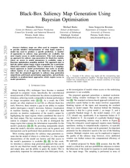 Black-Box Saliency Map Generation Using Bayesian Optimisation