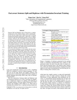 Fact-aware Sentence Split and Rephrase with Permutation Invariant
  Training
