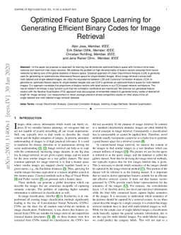 Optimized Feature Space Learning for Generating Efficient Binary Codes
  for Image Retrieval