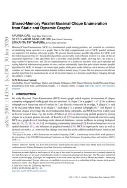 Shared-Memory Parallel Maximal Clique Enumeration from Static and
  Dynamic Graphs