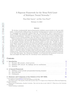 A Rigorous Framework for the Mean Field Limit of Multilayer Neural
  Networks