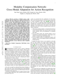 Modality Compensation Network: Cross-Modal Adaptation for Action
  Recognition