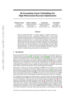 Re-Examining Linear Embeddings for High-Dimensional Bayesian
  Optimization