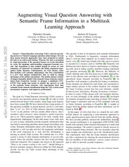 Augmenting Visual Question Answering with Semantic Frame Information in
  a Multitask Learning Approach