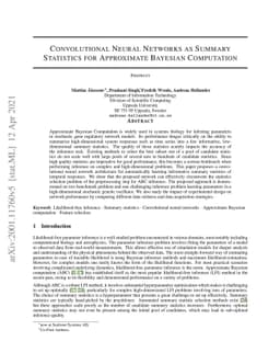 Convolutional Neural Networks as Summary Statistics for Approximate
  Bayesian Computation