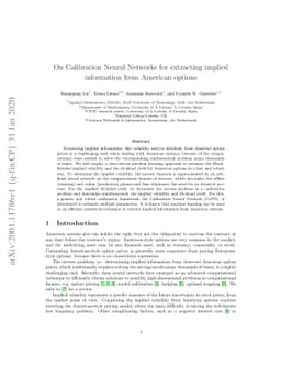 On Calibration Neural Networks for extracting implied information from
  American options