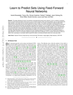 Learn to Predict Sets Using Feed-Forward Neural Networks