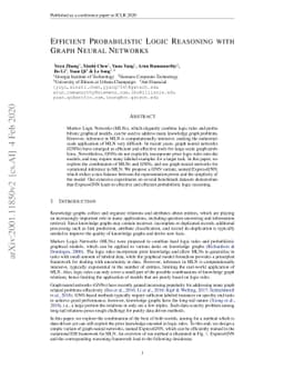 Efficient Probabilistic Logic Reasoning with Graph Neural Networks