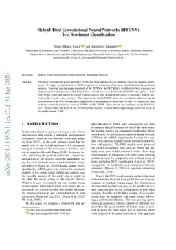Hybrid Tiled Convolutional Neural Networks for Text Sentiment
  Classification