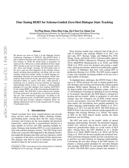 Fine-Tuning BERT for Schema-Guided Zero-Shot Dialogue State Tracking