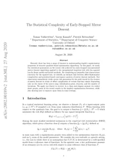 The Statistical Complexity of Early-Stopped Mirror Descent
