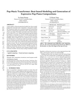 Pop Music Transformer: Beat-based Modeling and Generation of Expressive
  Pop Piano Compositions