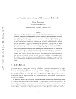 A Tutorial on Learning With Bayesian Networks
