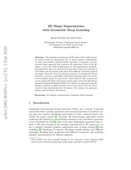 3D Shape Segmentation with Geometric Deep Learning